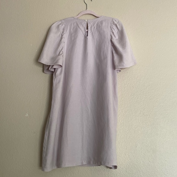 Rowie the Label Ibiza Linen Sheath Dress Puff Sleeve, Lined, Size Large - Picture 11 of 12